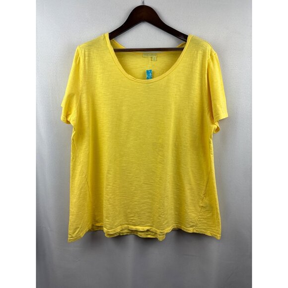 Women’s Fresh Produce 2X Bright Yellow Cotton T-Shirt - Picture 1 of 5